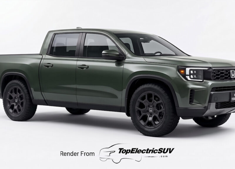 Honda Ridgeline нового поколения: гибридная версия и премьера в 2028 году Рендер внедорожной версии TrailSport с поднятой подвеской и внедорожными шинами
